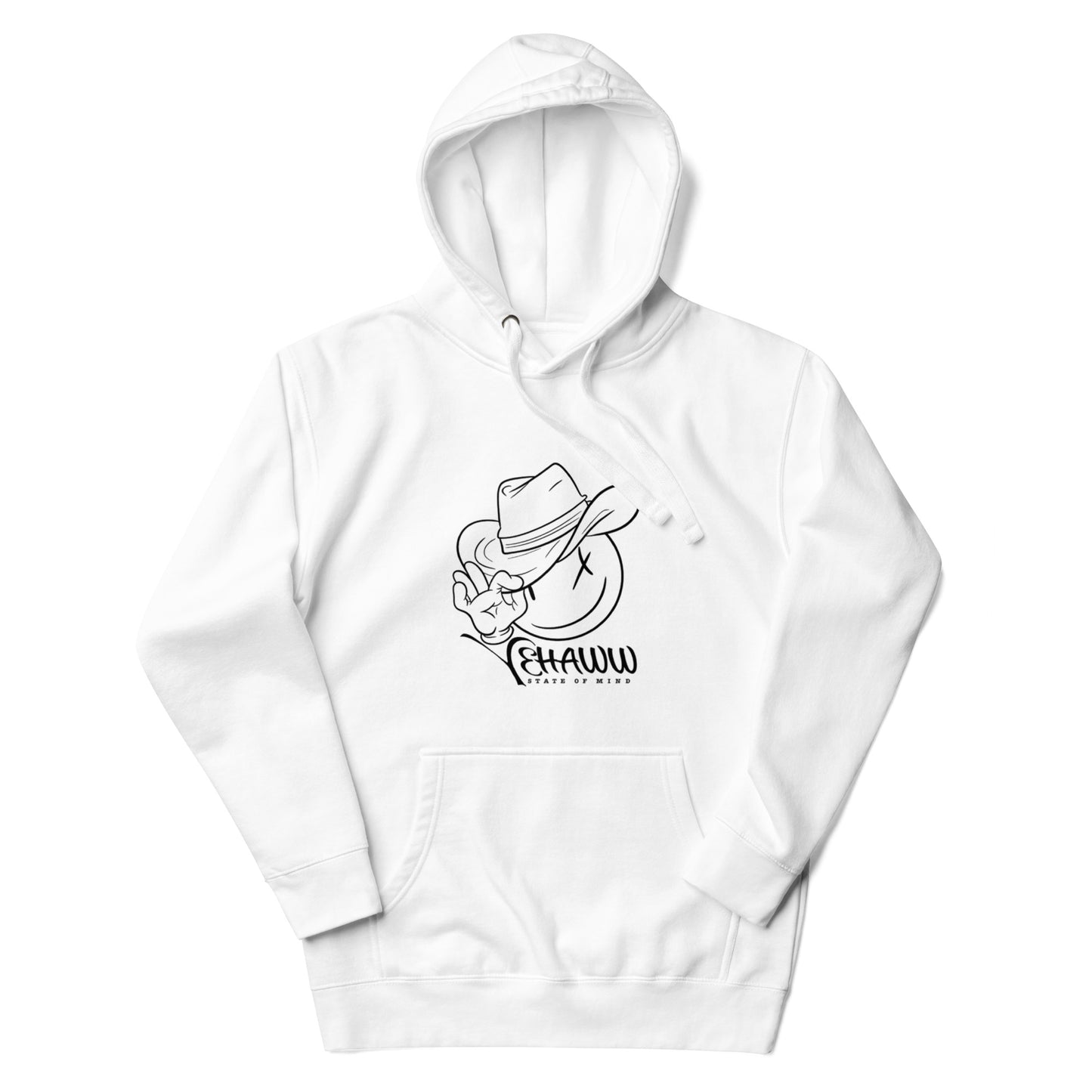 Yehaww State Of Mind (Unisex White Hoodie)